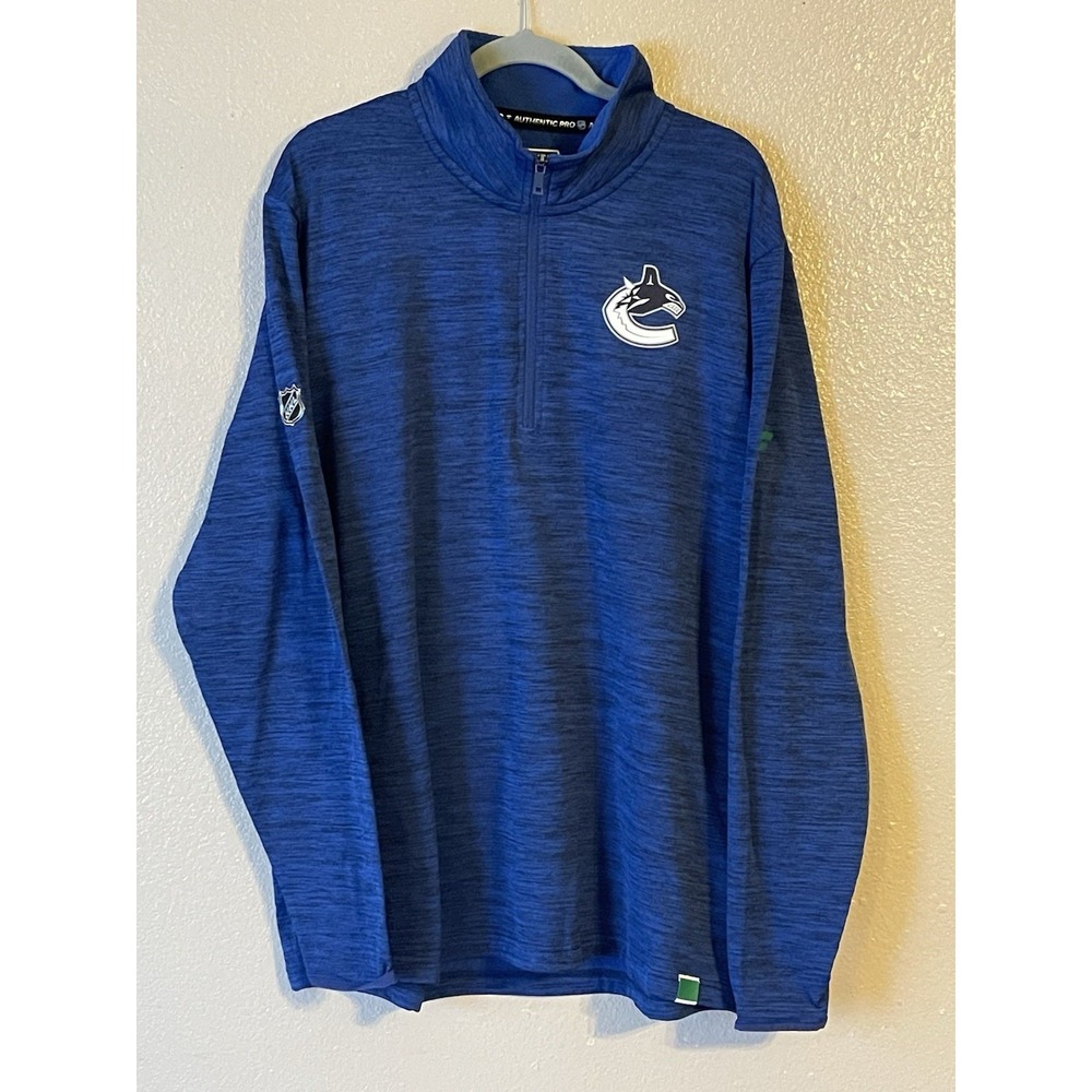 Men's XL NWOT Vancouver Canucks Fanatics Authentic Pro 1/4 Zip Pullover Jacket
